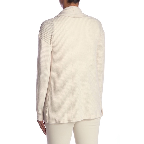 Bobeau Button Front Cardigan In Oatmeal - Picture 2 of 3